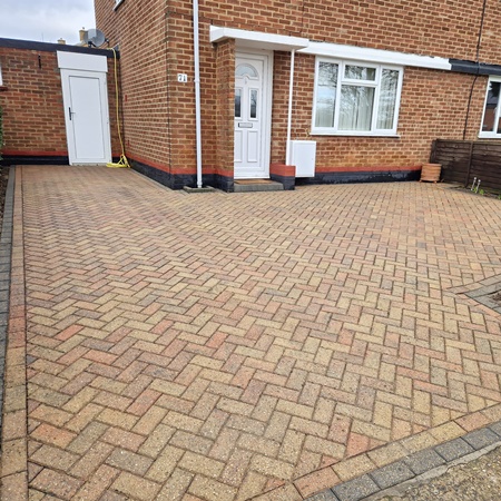 Driveway after pressure washing