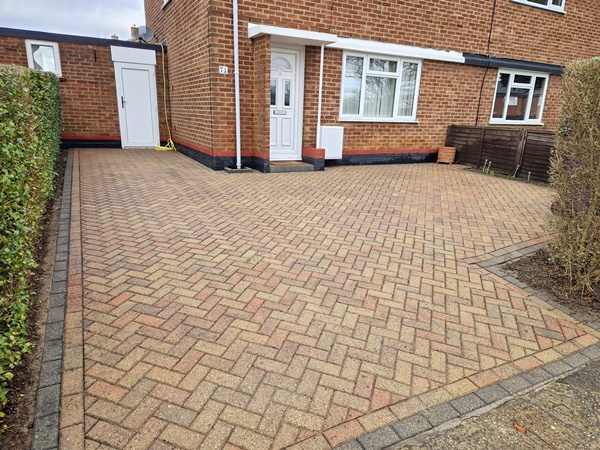 Driveway after jet washing