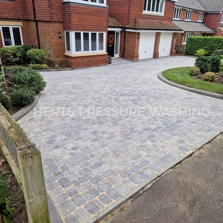 Driveway cleaned and sanded by Herts Pressure Washing