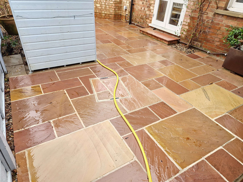 Herts pressure washing after patio